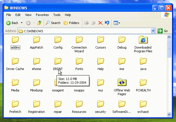 Go into C:\WINDOWS\ERDNT