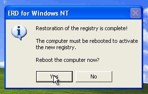 Press "OK" to reboot.
