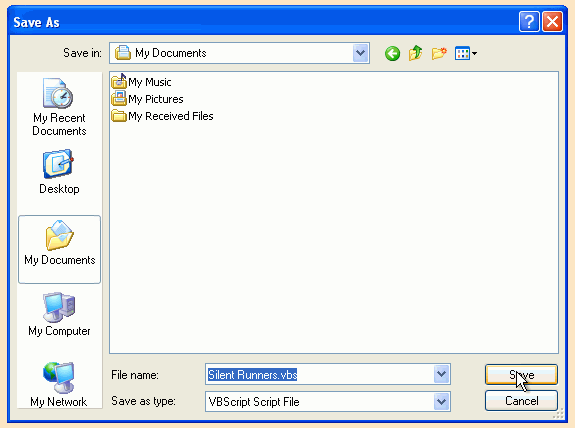 Save the script in a directory you can easily find.